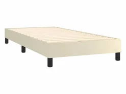 Clicnbuy Estructura de cama box spring cuero sintético 100x200 cm Crema Best