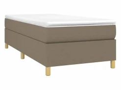 Estructura de cama box spring tela gris taupe 90x190 cm^Clicnbuy Best