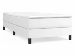 Clicnbuy Estructura de cama box spring cuero sintético blanco 90x190 cm New