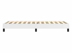 Clicnbuy Estructura de cama box spring cuero sintético blanco 90x190 cm New