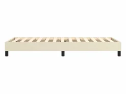 Clicnbuy Estructura de cama box spring cuero sintético 80x200 cm Crema New