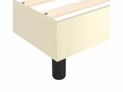 Clicnbuy Estructura de cama box spring cuero sintético 80x200 cm Crema New