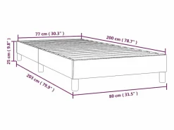 Clicnbuy Estructura de cama box spring cuero sintético 80x200 cm Crema New