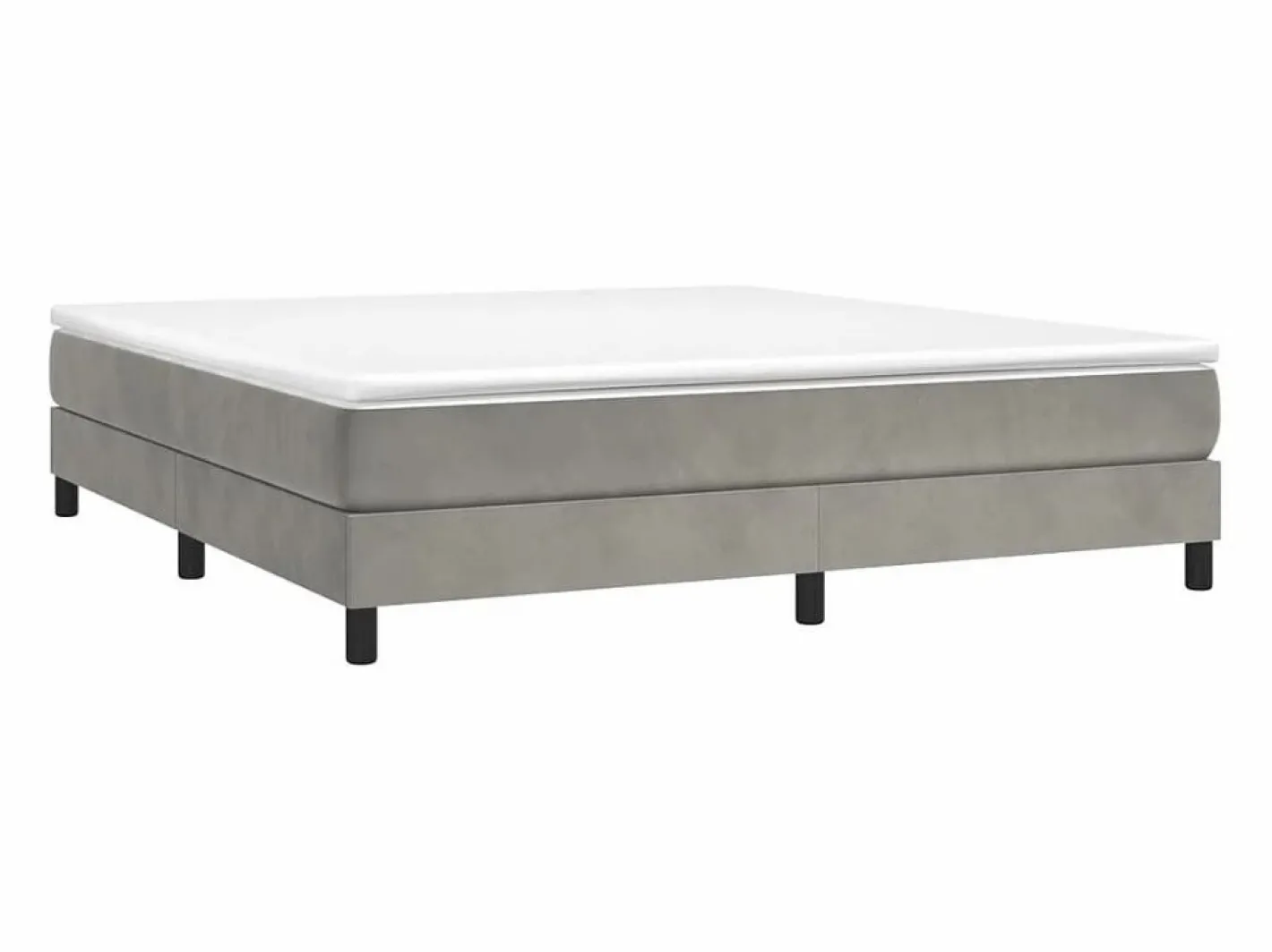 Estructura de cama box spring terciopelo gris claro 160x200 cm^Clicnbuy Online
