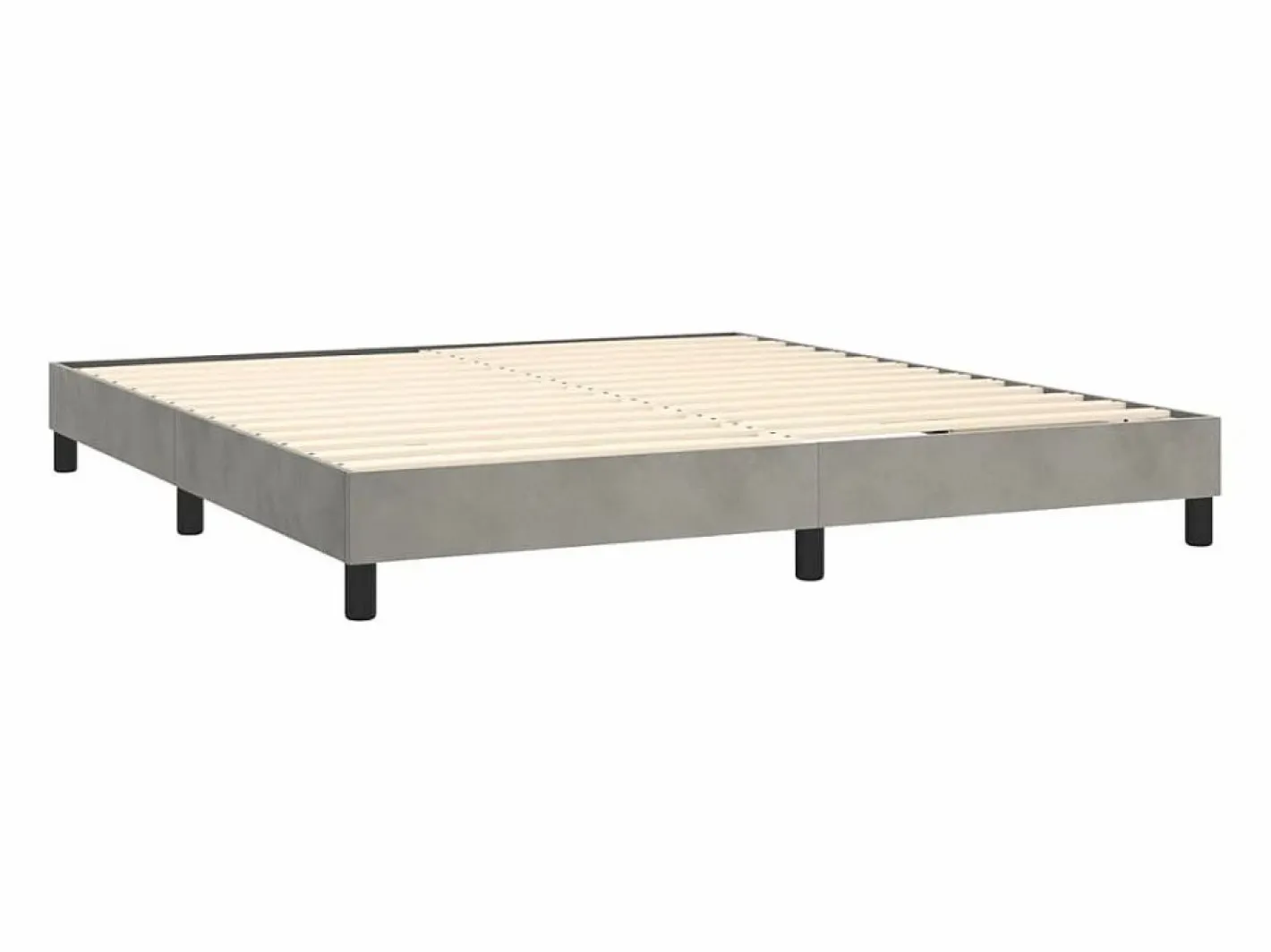 Estructura de cama box spring terciopelo gris claro 160x200 cm^Clicnbuy Online