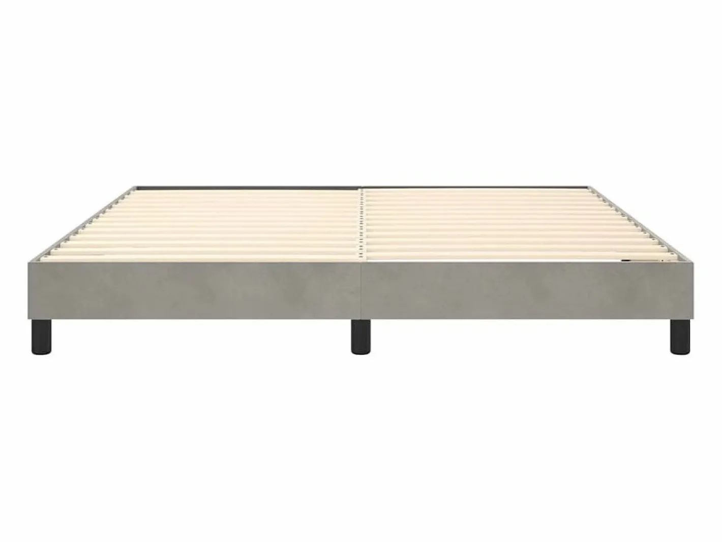 Estructura de cama box spring terciopelo gris claro 160x200 cm^Clicnbuy Online
