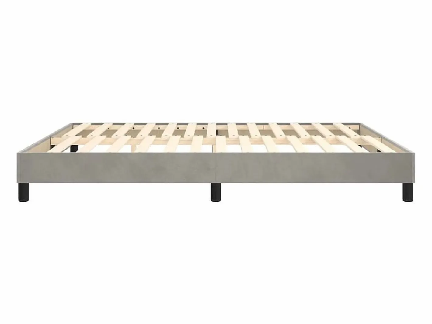 Estructura de cama box spring terciopelo gris claro 160x200 cm^Clicnbuy Online
