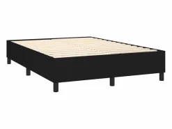 Estructura de cama box spring tela negro 140x190 cm^Clicnbuy Sale