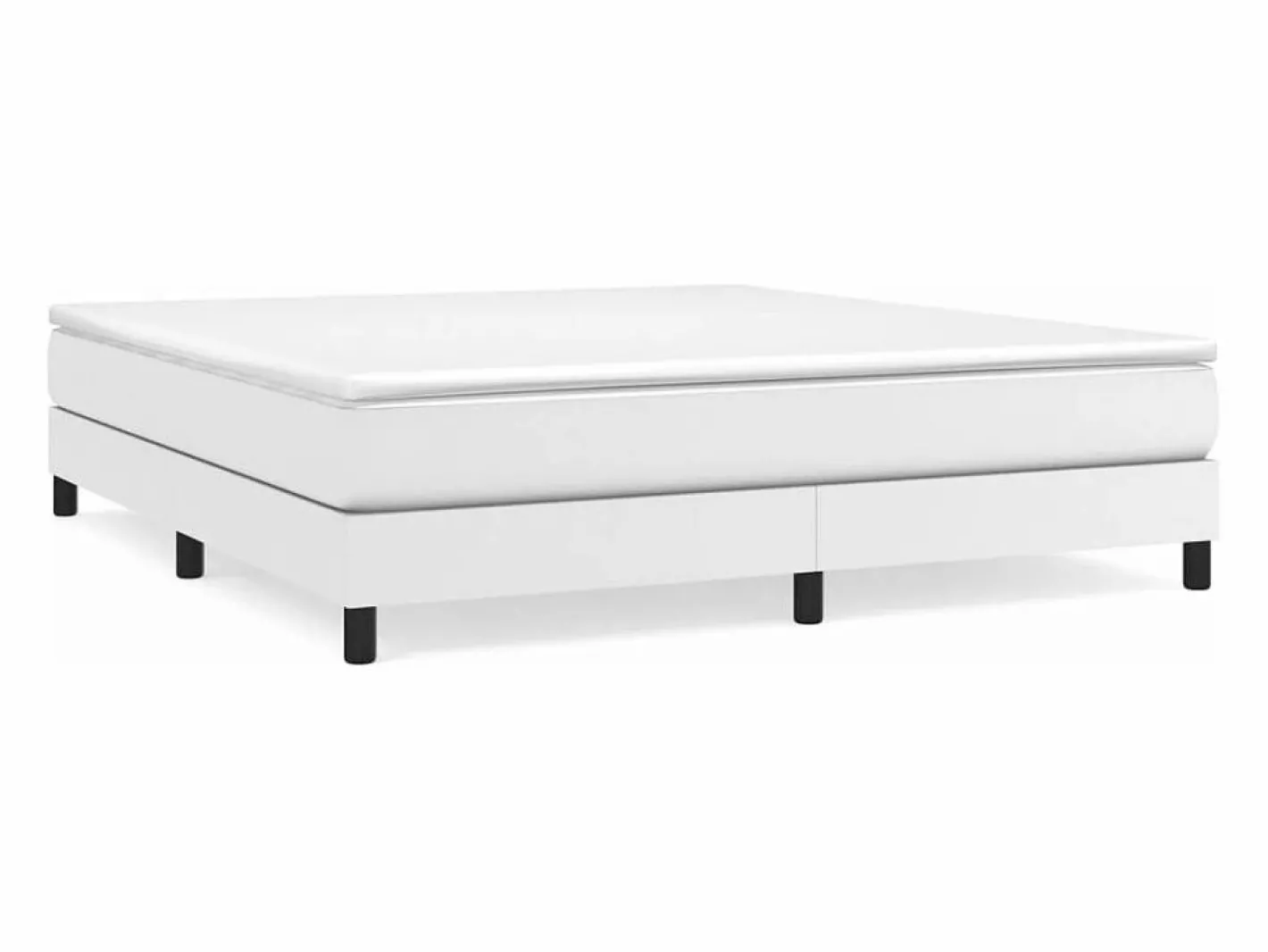 Clicnbuy Estructura de cama box spring cuero sintético blanco 180x200 cm Clearance