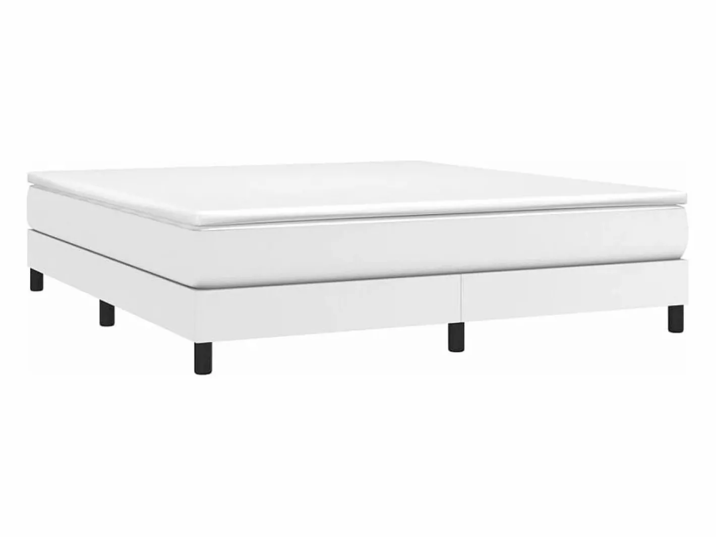 Clicnbuy Estructura de cama box spring cuero sintético blanco 180x200 cm Clearance