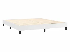 Clicnbuy Estructura de cama box spring cuero sintético blanco 180x200 cm Clearance