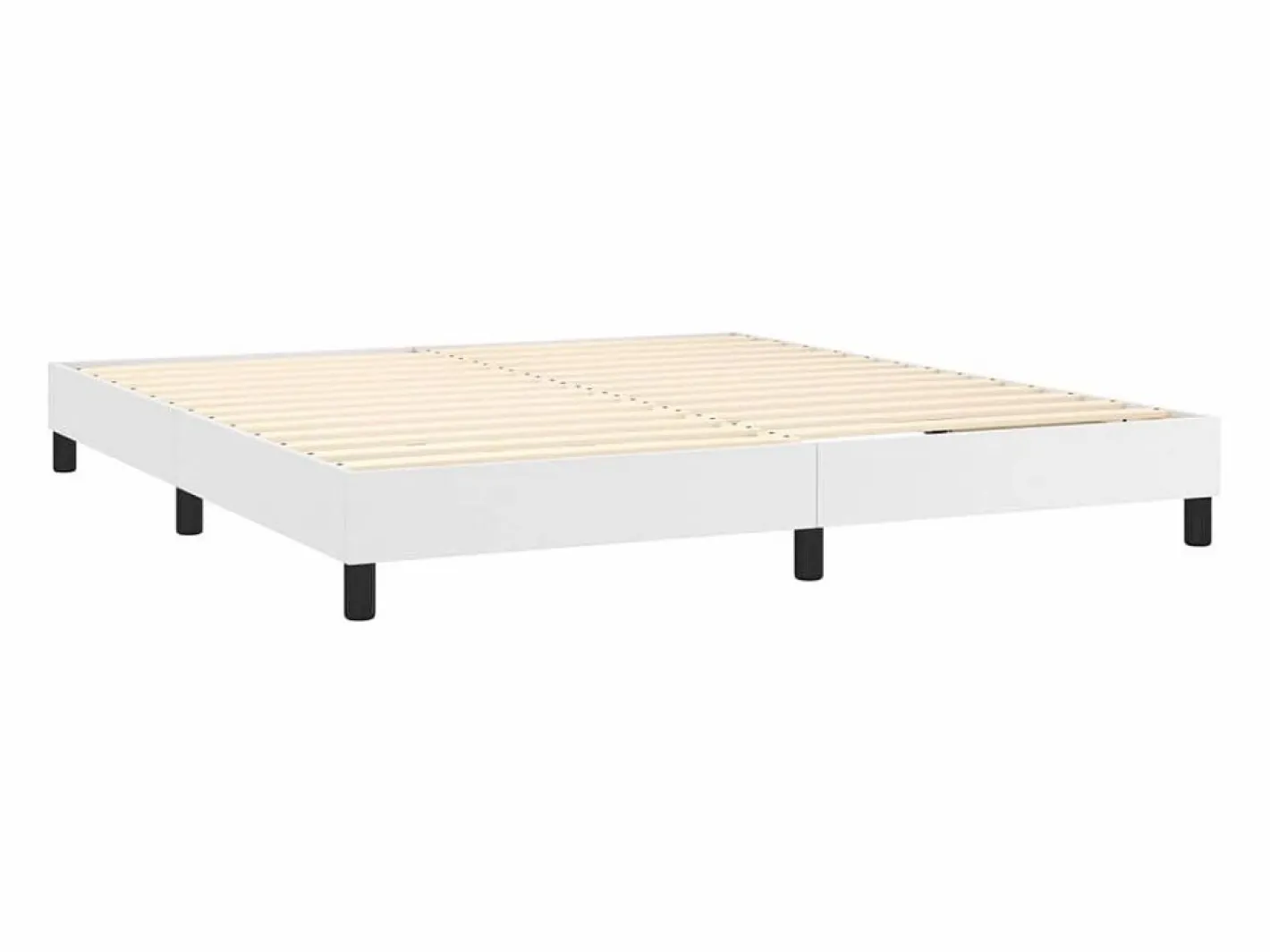 Clicnbuy Estructura de cama box spring cuero sintético blanco 180x200 cm Clearance