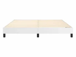 Clicnbuy Estructura de cama box spring cuero sintético blanco 180x200 cm Clearance