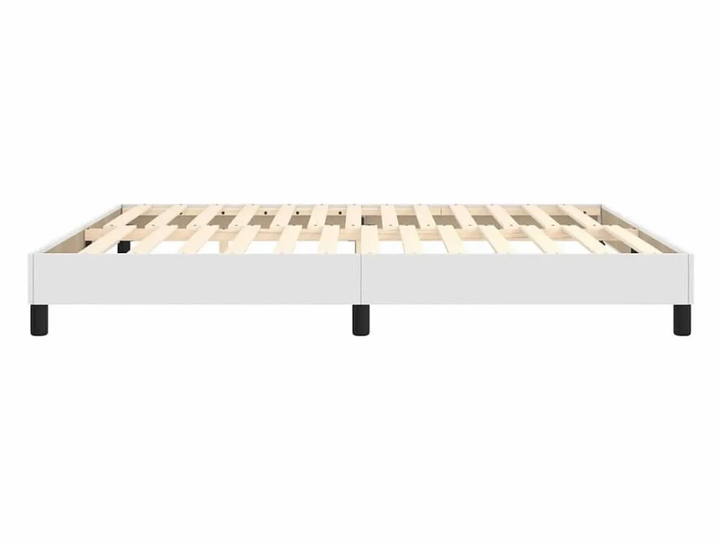 Clicnbuy Estructura de cama box spring cuero sintético blanco 180x200 cm Clearance