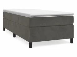 Clicnbuy Estructura de cama box spring terciopelo gris oscuro 90x190 cm Online