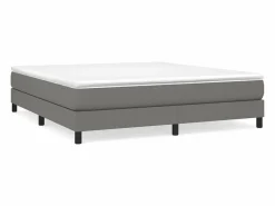 Clicnbuy Estructura de cama box spring tela gris oscuro 160x200 cm Hot