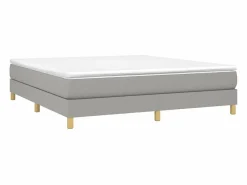 Clicnbuy Somier - 180X200Cm|Estructura de cama box spring tela gris claro 180x200 cm