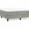 Clicnbuy Somier - 140X190Cm|Estructura de cama box spring terciopelo gris claro 140x190 cm