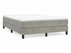Clicnbuy Somier - 140X190Cm|Estructura de cama box spring terciopelo gris claro 140x190 cm