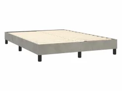 Clicnbuy Somier - 140X190Cm|Estructura de cama box spring terciopelo gris claro 140x190 cm