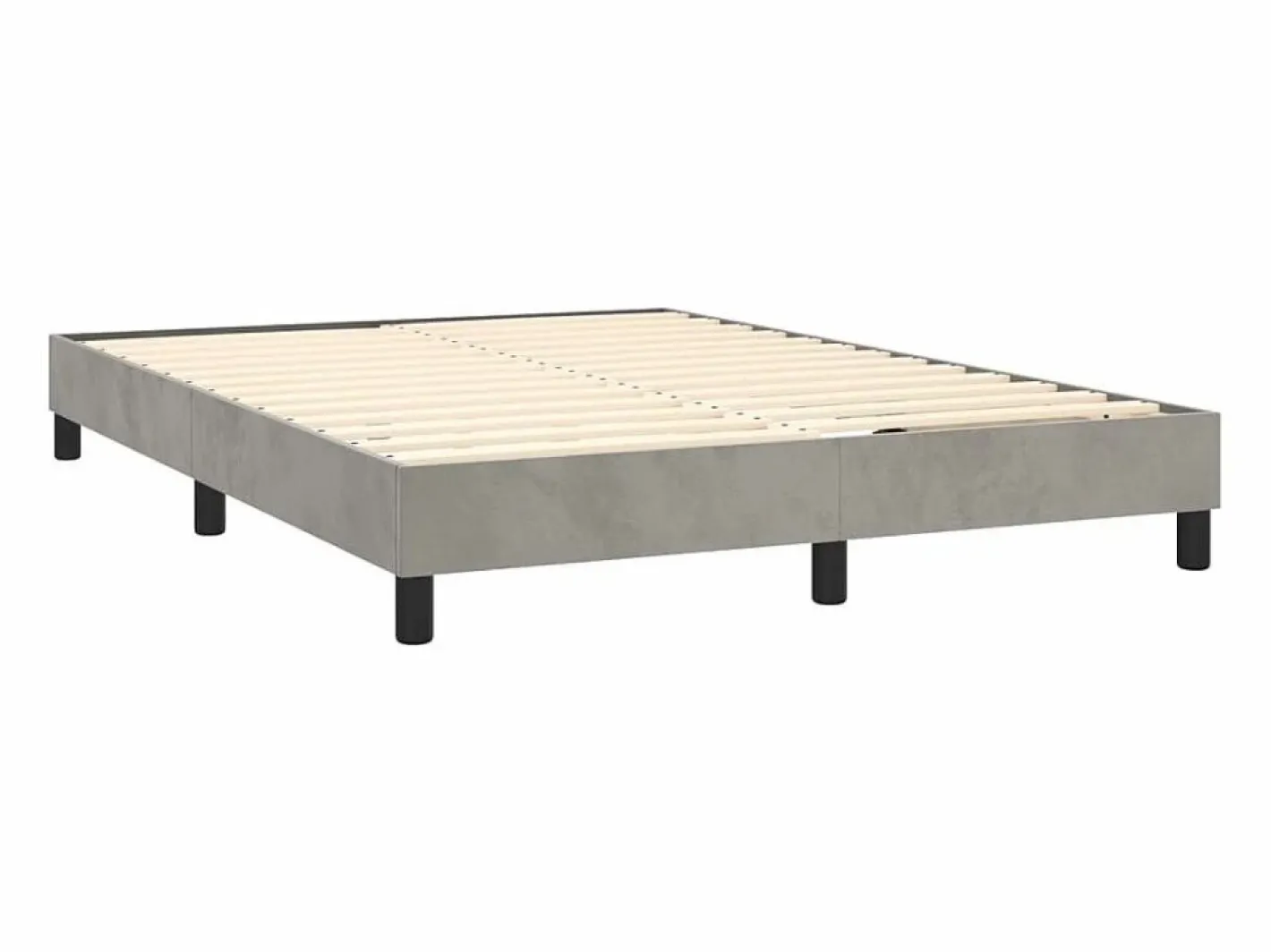 Clicnbuy Somier - 140X190Cm|Estructura de cama box spring terciopelo gris claro 140x190 cm