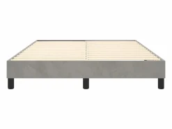 Clicnbuy Somier - 140X190Cm|Estructura de cama box spring terciopelo gris claro 140x190 cm
