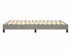 Clicnbuy Somier - 140X190Cm|Estructura de cama box spring terciopelo gris claro 140x190 cm