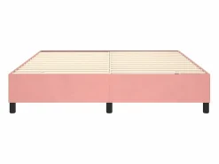 Clicnbuy Somier - 160X200Cm|Estructura de cama box spring terciopelo rosa 160x200 cm
