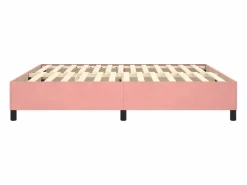 Clicnbuy Somier - 160X200Cm|Estructura de cama box spring terciopelo rosa 160x200 cm