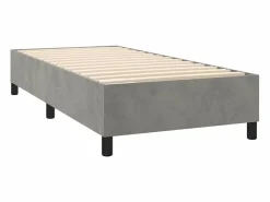 Clicnbuy Somier - 90X190Cm|Estructura de cama box spring terciopelo gris claro 90x190 cm