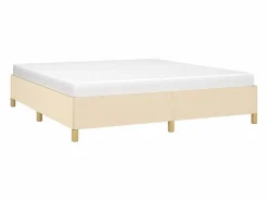 Clicnbuy Estructura de cama box spring tela color crema 180x200 cm Discount