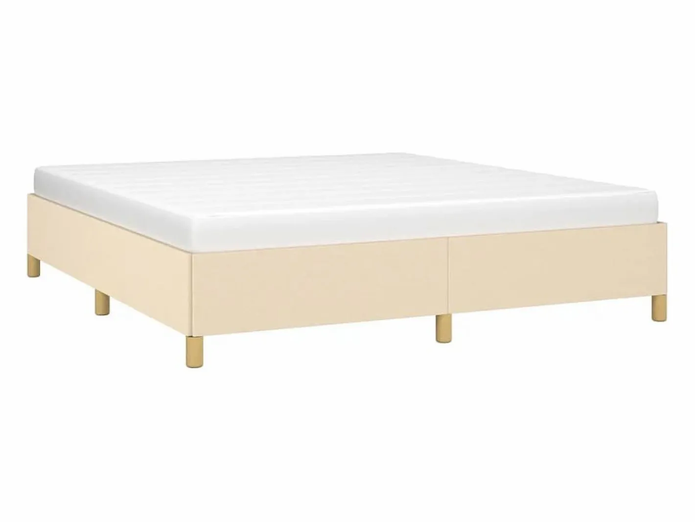 Clicnbuy Estructura de cama box spring tela color crema 180x200 cm Discount