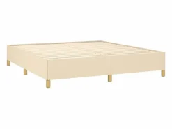 Clicnbuy Estructura de cama box spring tela color crema 180x200 cm Discount