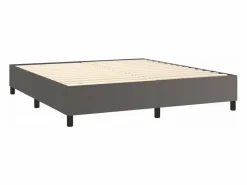Clicnbuy Somier - 180X200Cm|Estructura de cama box spring cuero sintético gris 180x200 cm
