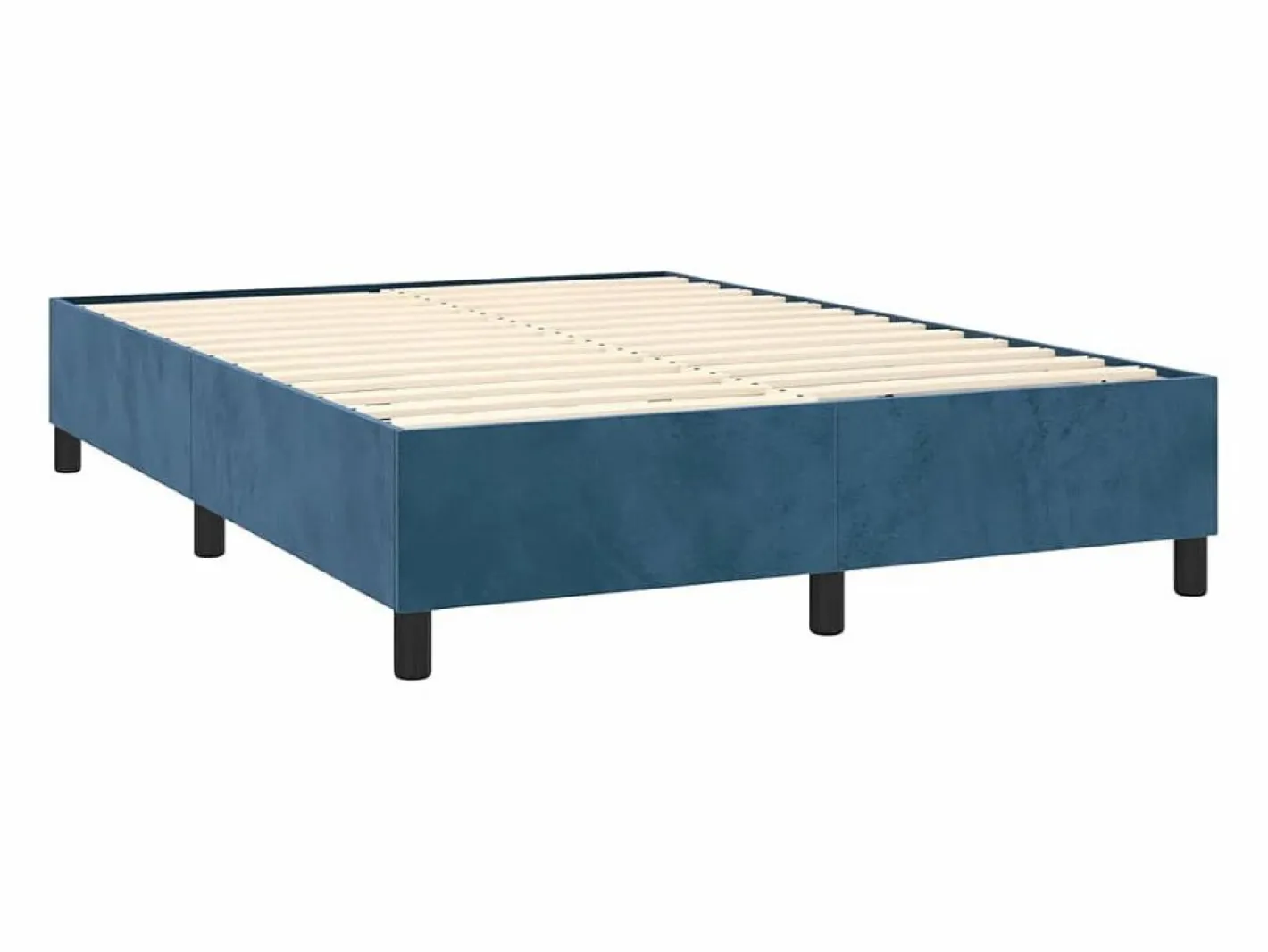Clicnbuy Somier - 140X190Cm|Estructura de cama box spring terciopelo azul oscuro 140x190 cm