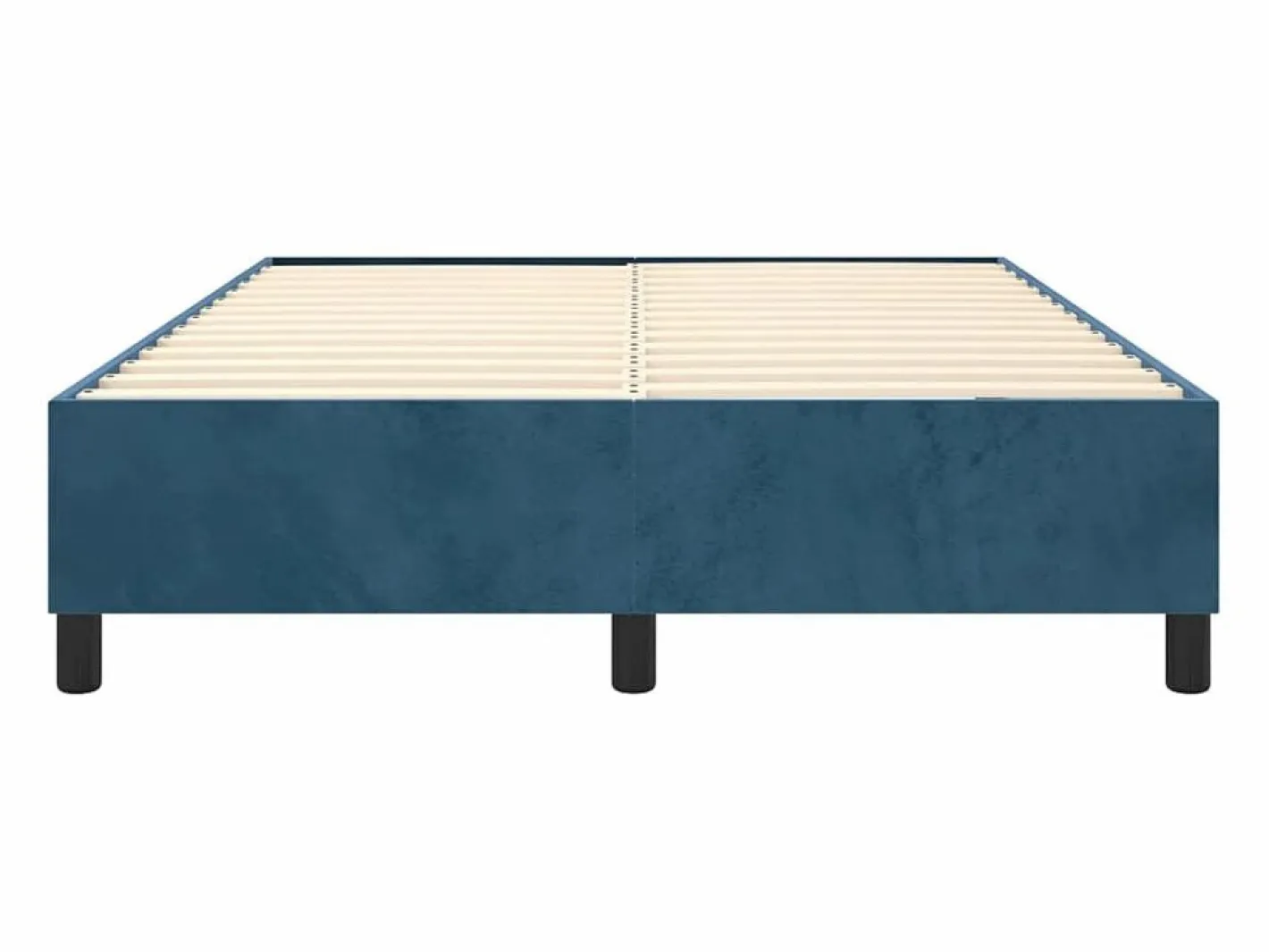 Clicnbuy Somier - 140X190Cm|Estructura de cama box spring terciopelo azul oscuro 140x190 cm