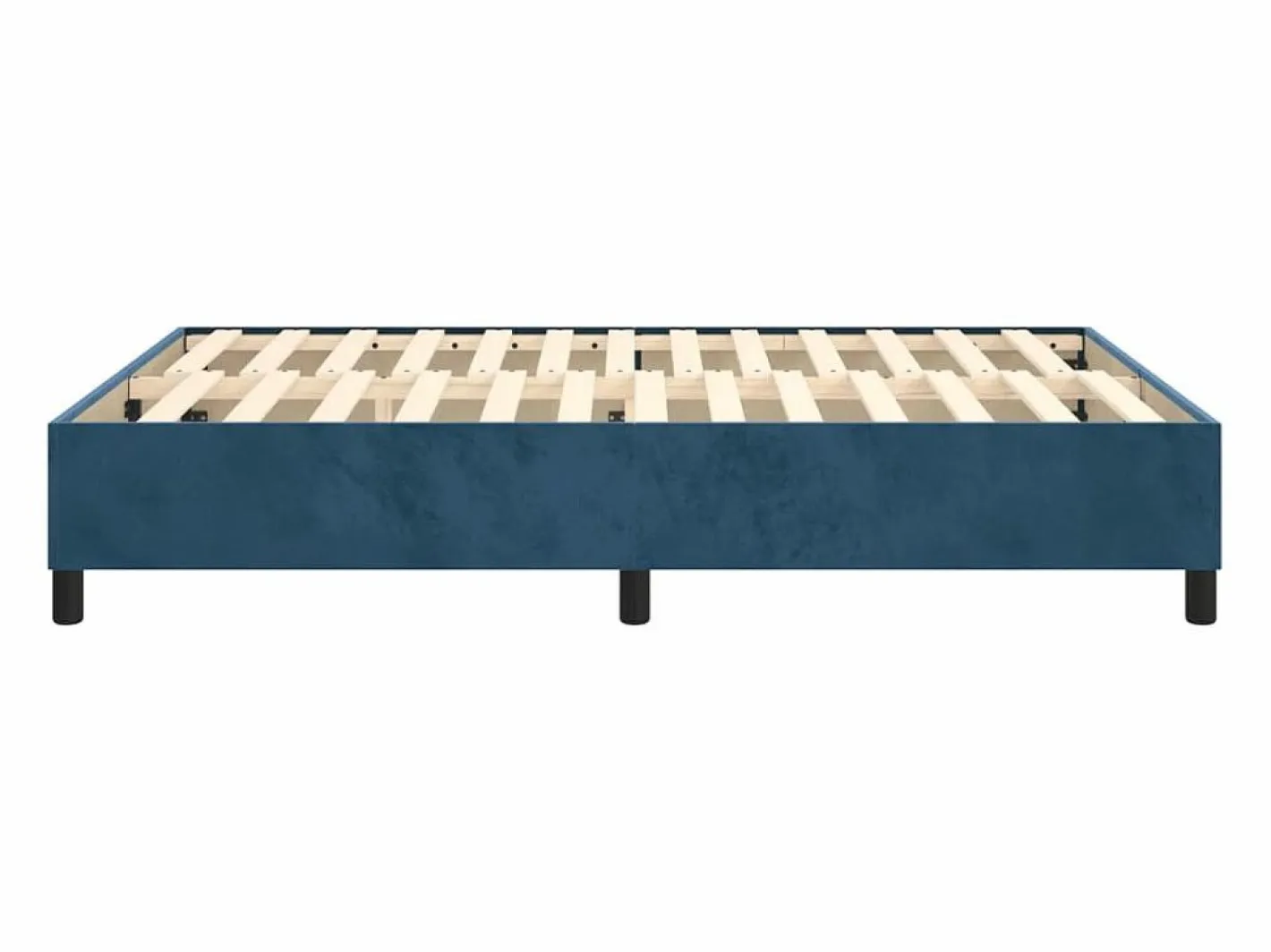 Clicnbuy Somier - 140X190Cm|Estructura de cama box spring terciopelo azul oscuro 140x190 cm