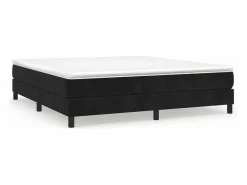 Estructura de cama box spring terciopelo negro 160x200 cm^Clicnbuy Hot