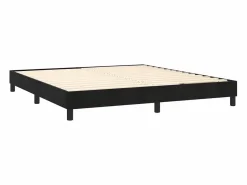 Estructura de cama box spring terciopelo negro 160x200 cm^Clicnbuy Hot