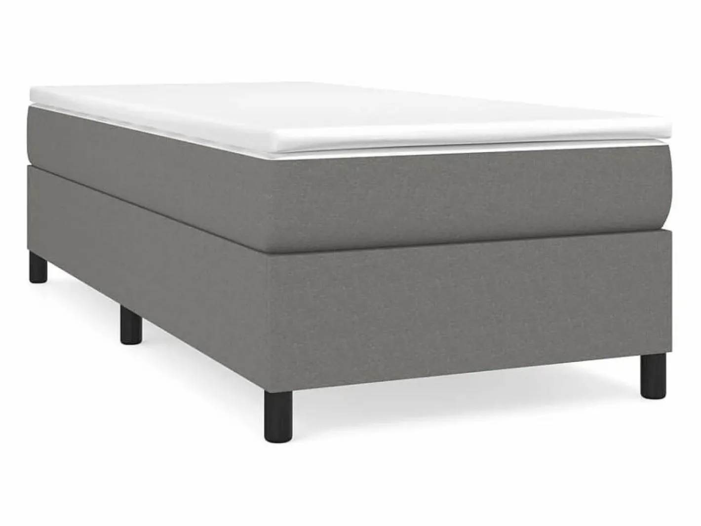 Clicnbuy Somier - 90X190Cm|Somier Tapizado|Estructura de cama box spring tela gris oscuro 90x190 cm