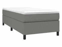 Clicnbuy Somier - 90X190Cm|Somier Tapizado|Estructura de cama box spring tela gris oscuro 90x190 cm