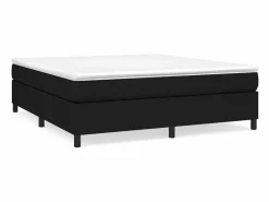 Estructura de cama box spring tela negro 180x200 cm^Clicnbuy