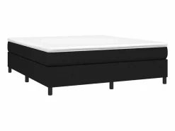 Estructura de cama box spring tela negro 180x200 cm^Clicnbuy