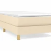 Clicnbuy Somier - 90X190Cm|Estructura de cama box spring tela color crema 90x190 cm