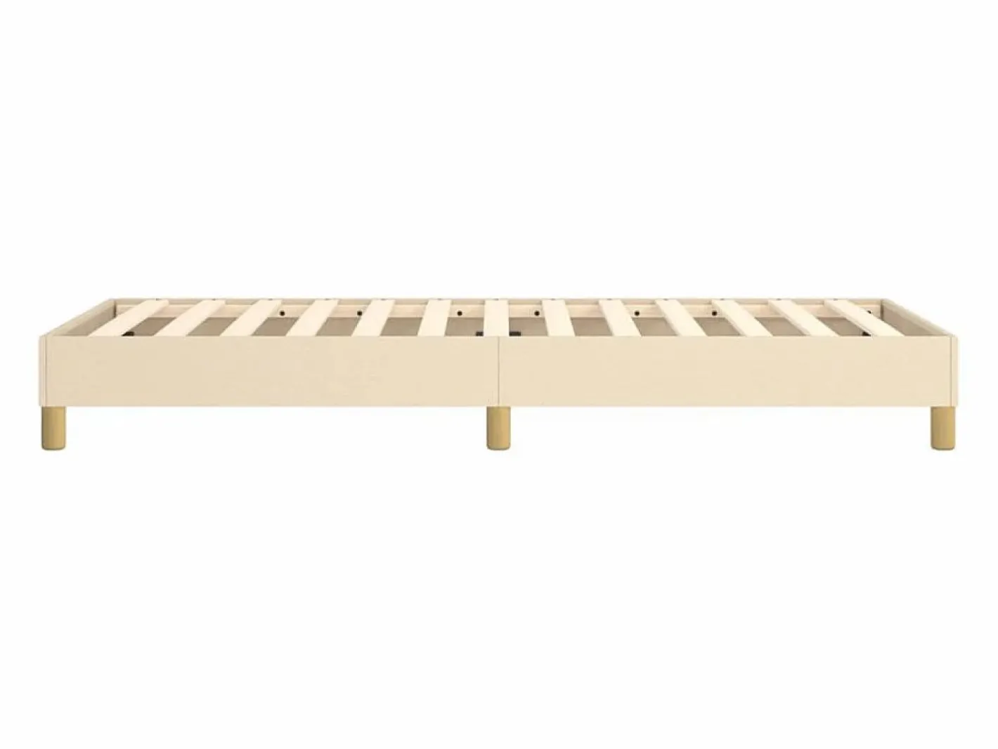 Clicnbuy Somier - 90X190Cm|Estructura de cama box spring tela color crema 90x190 cm