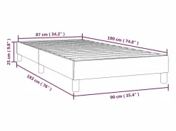 Clicnbuy Somier - 90X190Cm|Estructura de cama box spring tela color crema 90x190 cm