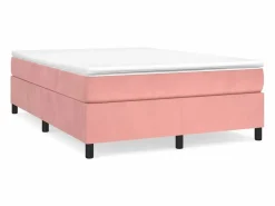 Estructura de cama box spring terciopelo rosa 140x190 cm^Clicnbuy New