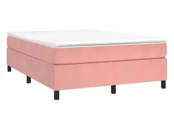 Estructura de cama box spring terciopelo rosa 140x190 cm^Clicnbuy New