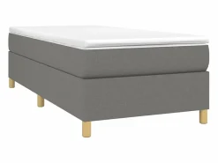 Estructura de cama box spring tela gris oscuro 90x190 cm^Clicnbuy New