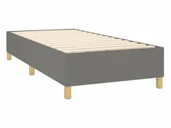 Estructura de cama box spring tela gris oscuro 90x190 cm^Clicnbuy New